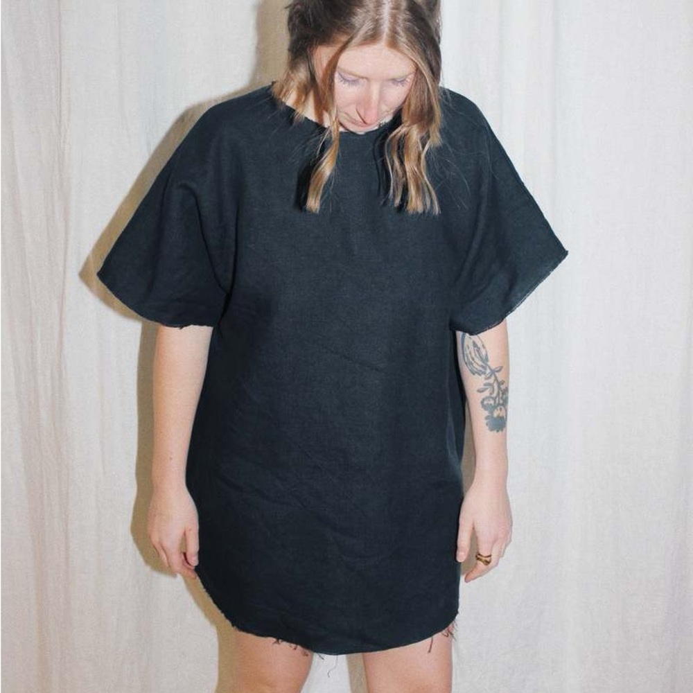 Raw Crop Linen Dress